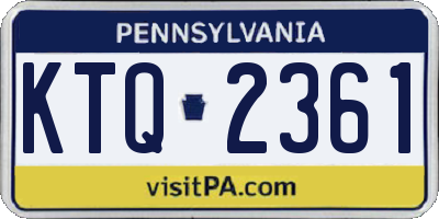 PA license plate KTQ2361