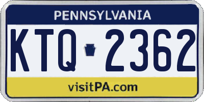 PA license plate KTQ2362