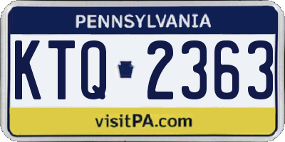 PA license plate KTQ2363