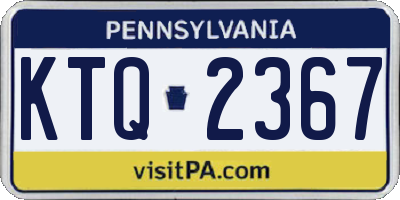 PA license plate KTQ2367