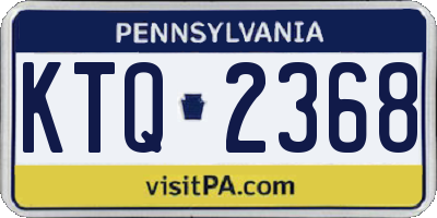 PA license plate KTQ2368
