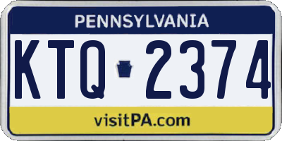 PA license plate KTQ2374