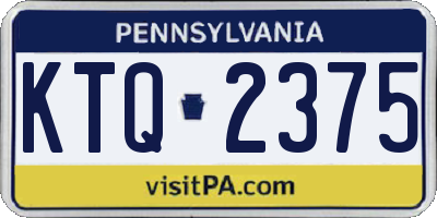 PA license plate KTQ2375
