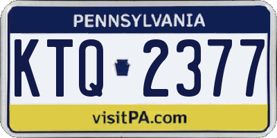 PA license plate KTQ2377