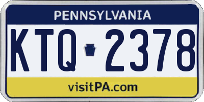PA license plate KTQ2378