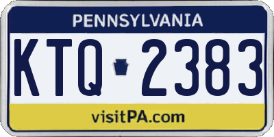 PA license plate KTQ2383