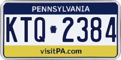 PA license plate KTQ2384