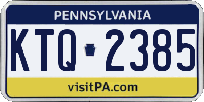 PA license plate KTQ2385