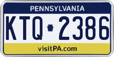 PA license plate KTQ2386