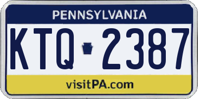 PA license plate KTQ2387