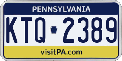 PA license plate KTQ2389