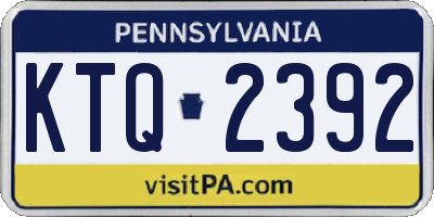 PA license plate KTQ2392