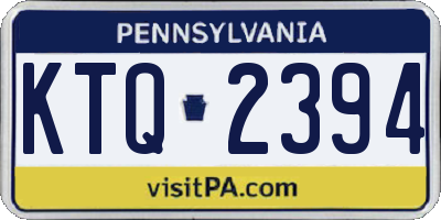 PA license plate KTQ2394