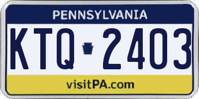 PA license plate KTQ2403