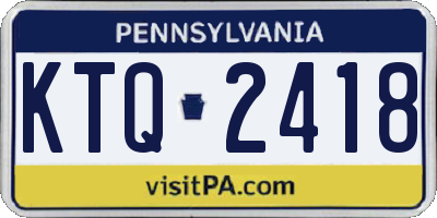 PA license plate KTQ2418