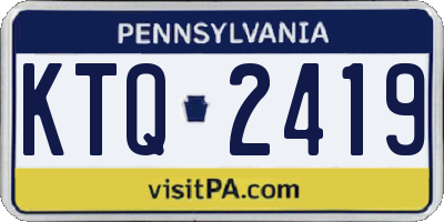 PA license plate KTQ2419
