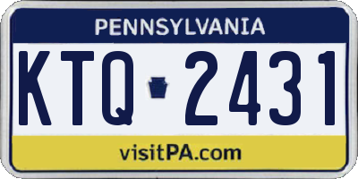 PA license plate KTQ2431