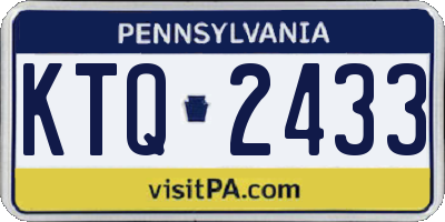 PA license plate KTQ2433