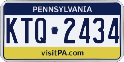 PA license plate KTQ2434