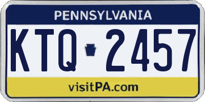 PA license plate KTQ2457