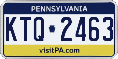 PA license plate KTQ2463