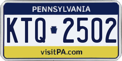 PA license plate KTQ2502
