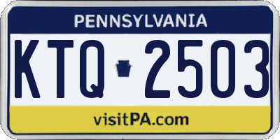 PA license plate KTQ2503