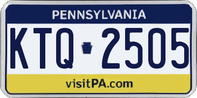 PA license plate KTQ2505