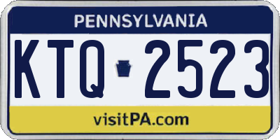 PA license plate KTQ2523