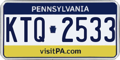 PA license plate KTQ2533