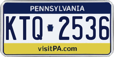 PA license plate KTQ2536