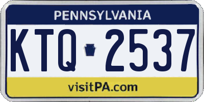 PA license plate KTQ2537