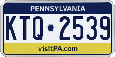 PA license plate KTQ2539