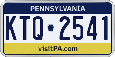 PA license plate KTQ2541