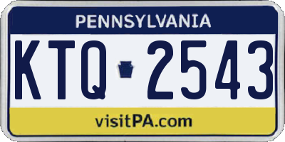 PA license plate KTQ2543