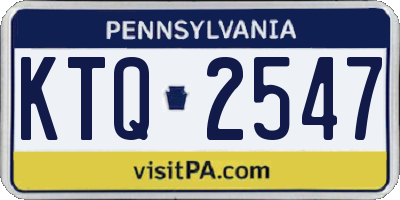PA license plate KTQ2547