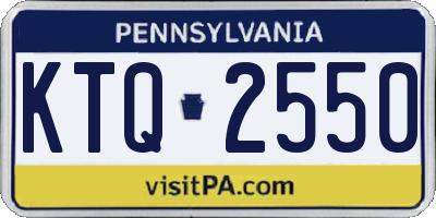 PA license plate KTQ2550