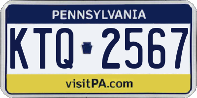 PA license plate KTQ2567