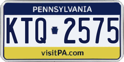 PA license plate KTQ2575