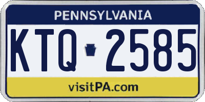 PA license plate KTQ2585
