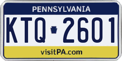 PA license plate KTQ2601