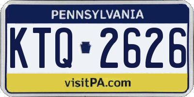 PA license plate KTQ2626