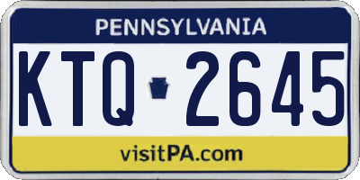 PA license plate KTQ2645