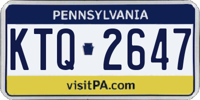 PA license plate KTQ2647
