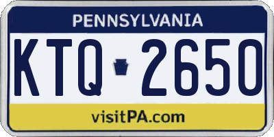 PA license plate KTQ2650