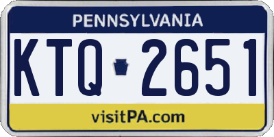 PA license plate KTQ2651