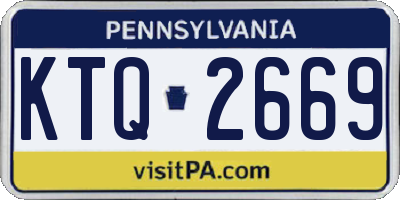 PA license plate KTQ2669