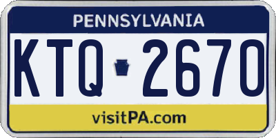 PA license plate KTQ2670