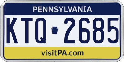 PA license plate KTQ2685
