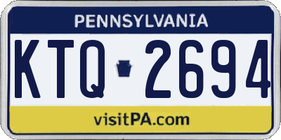 PA license plate KTQ2694